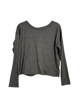 Athleta Twist Open Back Gray Shirt Size S